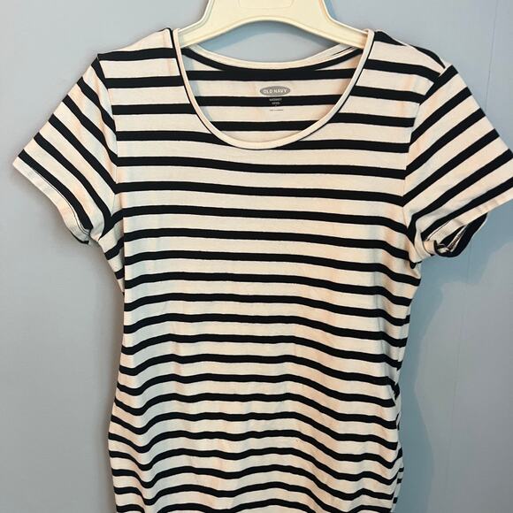 Old Navy Maternity Fitted White Black Dress Size Large - Picture 6 of 12